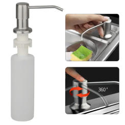 Stainless Steel Sink Soap Dispenser Kitchen Bathroom Liquid Soap Dispenser Faucet Sink Lotion Pump Storage Holder Bottle