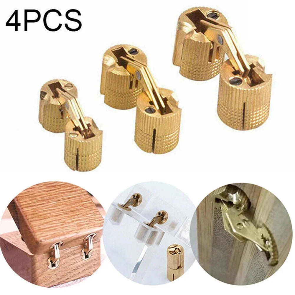 Description Picture 2 of item4pcs Wooden Box Hinges Gift Jewelry Box Barrel Hinges Cabinet Invisible Door Hinges Concealed Barrel Hinge Furniture Hardware