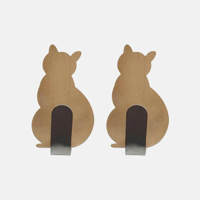 Description Picture 5 of item2pcs Cat Pattern Self Adhesive Hooks Storage Holder for Bathroom Kitchen Hanger Stick on Wall Hanging Door Clothes Towel Racks