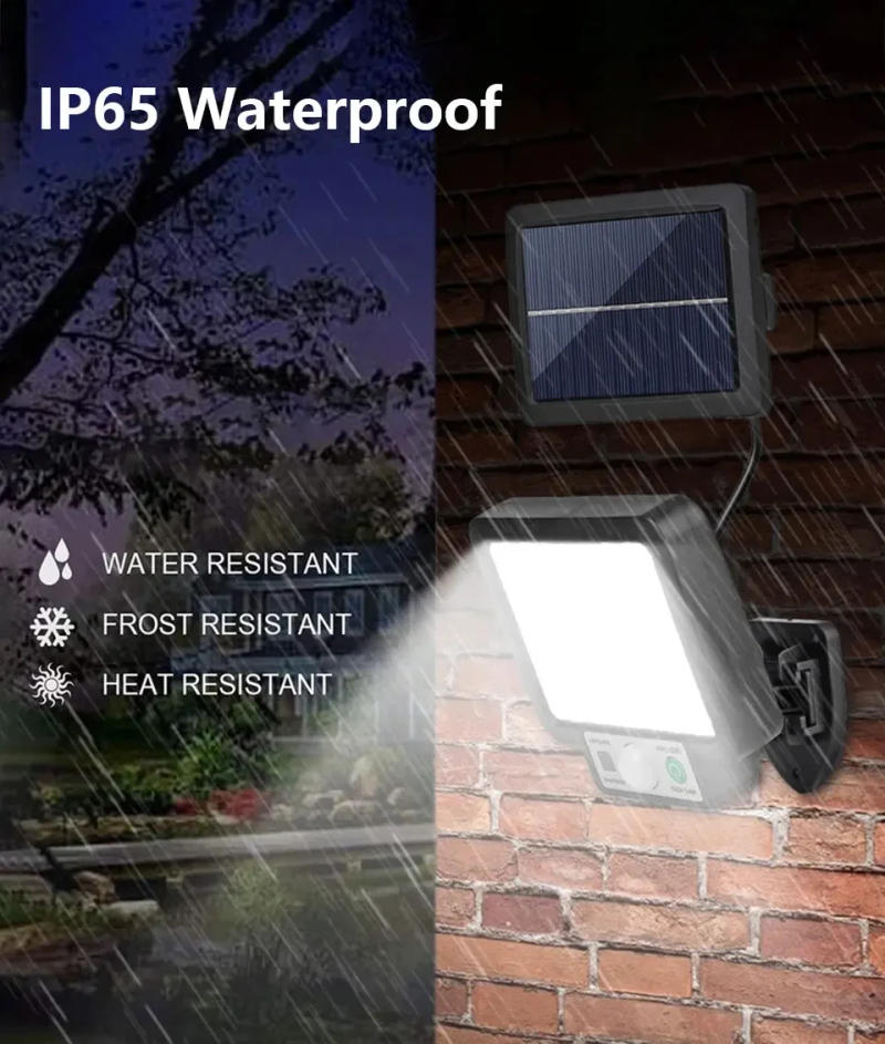Description Picture 5 of itemSplit Outdoor Solar Light Remote Control 3 Modes Waterproof Motion Sensor 56LED 72COB Solar Wall Lamp for Garden Street Garage