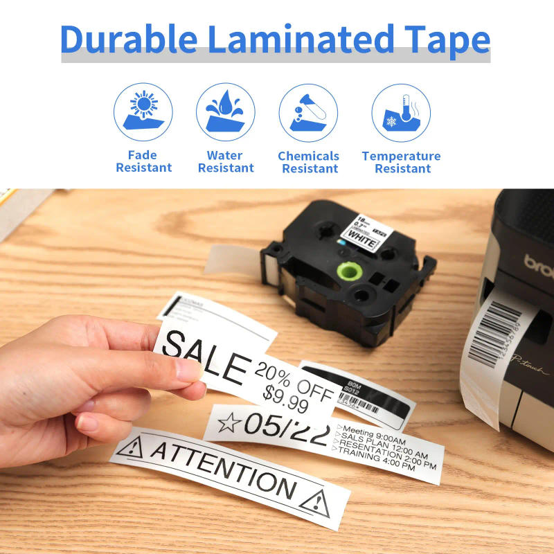 Description Picture 4 of itemtze-251 Laminated Tape 24mm Compatible for Brother P-touch Label Tape for Brother PTE550W PTD600 PTP710BT Label Printer Ribbon
