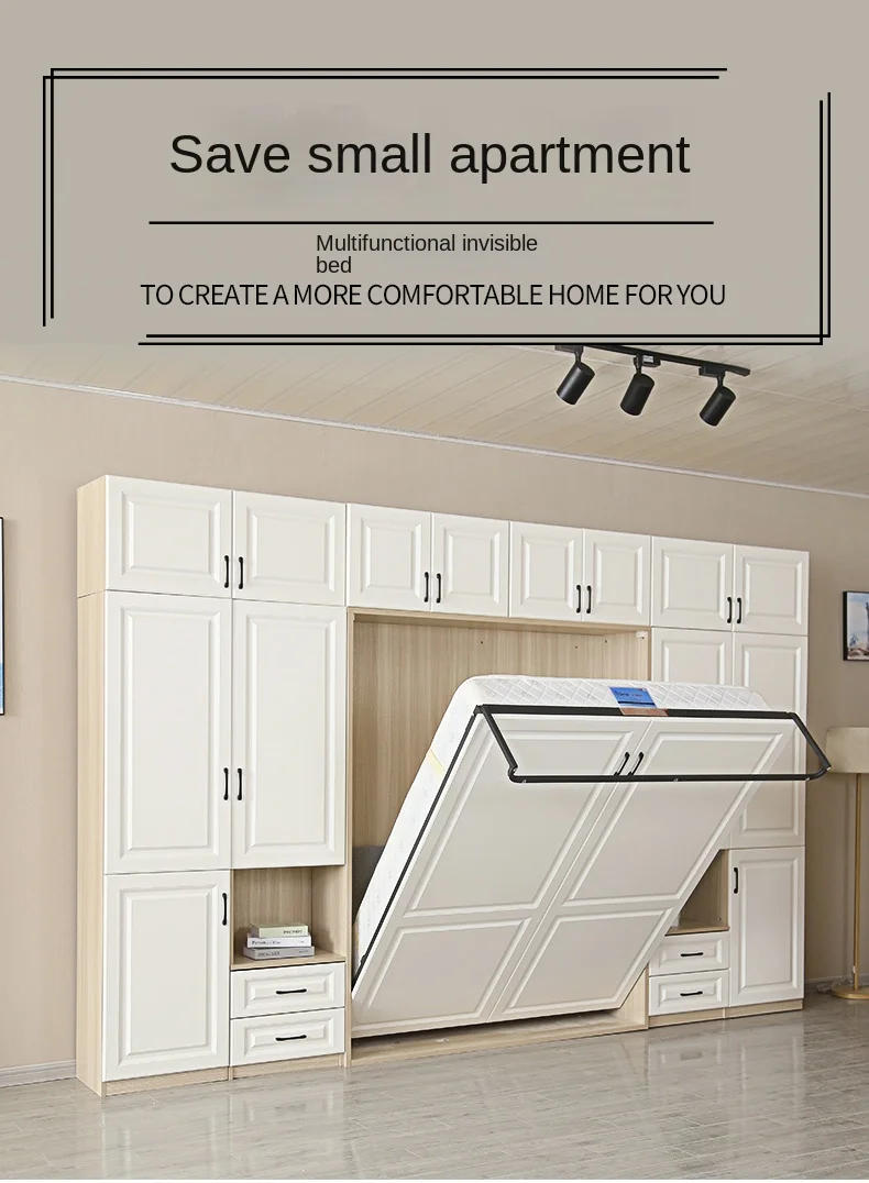 Description Picture 2 of itemInvisible Multifunctional Wardrobe Integrated Folding Bed, Combination Study Room Bedroom Hidden Wall Cabinet Bed  Bedroom Set