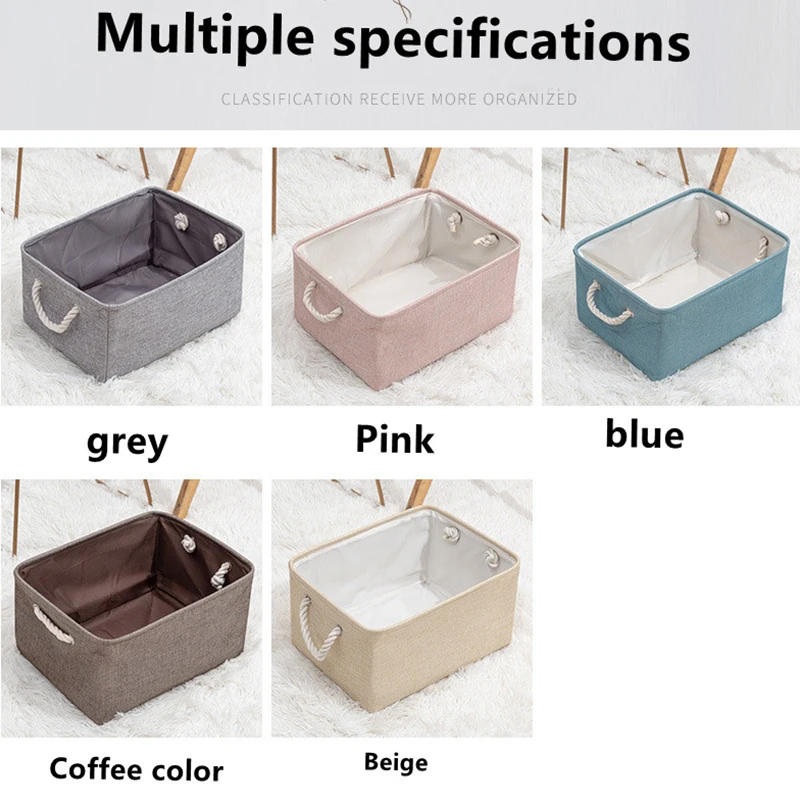 Description Picture 3 of itemCabinet Storage Bag Laundry Basket Cotton Linen Folding Storage Baskets Kids Toys Organizer Clothes and Sundries Storage Box