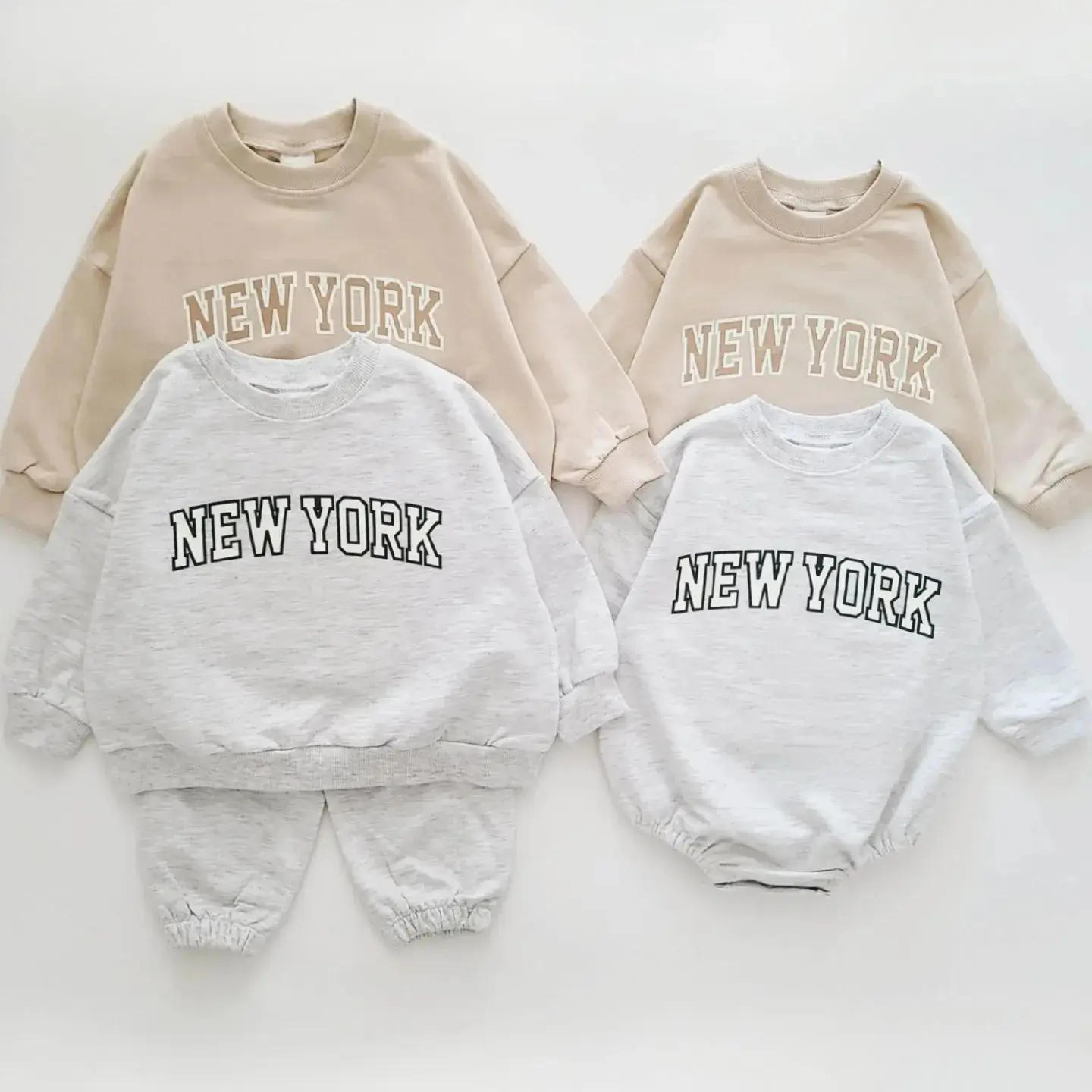 Description Picture 4 of itemINS Kids Boys New York Sweatshirt & Jogger Pants Set 2022 Autumn New Baby Girls Clothes Toddler Hoodie and Pants 2 Pcs Outfit