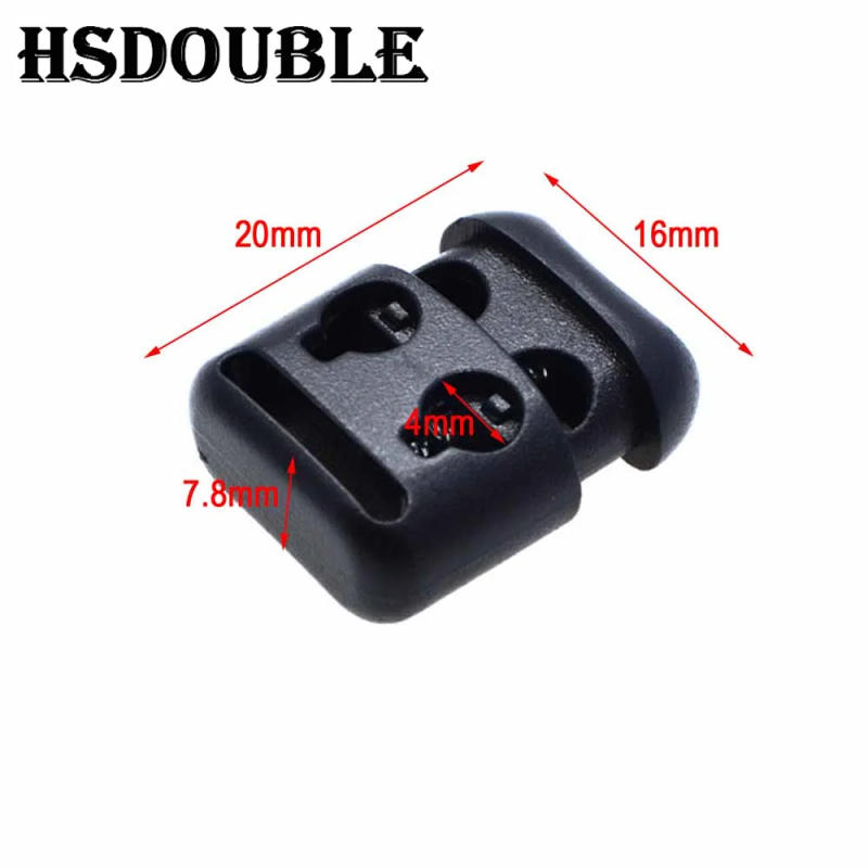 Description Picture 5 of item10 Pcs/Pack Cord Lock Toggle Clip Stopper Plastic Black For Bags/Garments