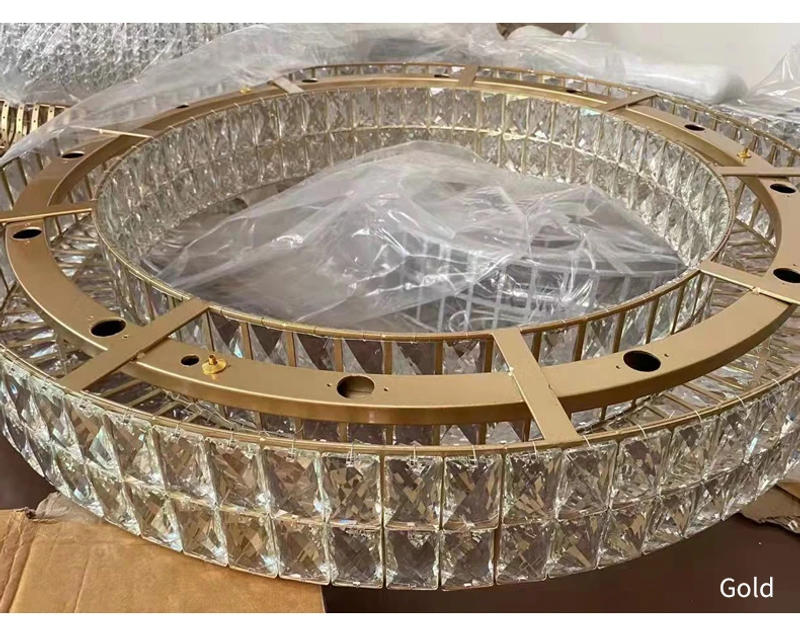 Description Picture 3 of itemGolden Luxury Crystal Led Pendant Light Metal Lustre K9 Chandelier Luminarias Art Decor Indoor Lighting Fixture Suspend Lamps