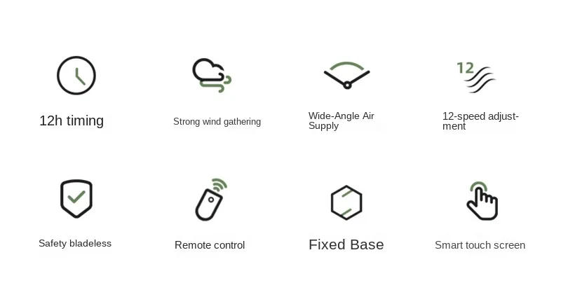 Description Picture 4 of itemHousehold Bladeless Fan Wind Air Conditioner Cooling Fan Vertical Shaking Head Electric Fans Standing Fan with Remote Control