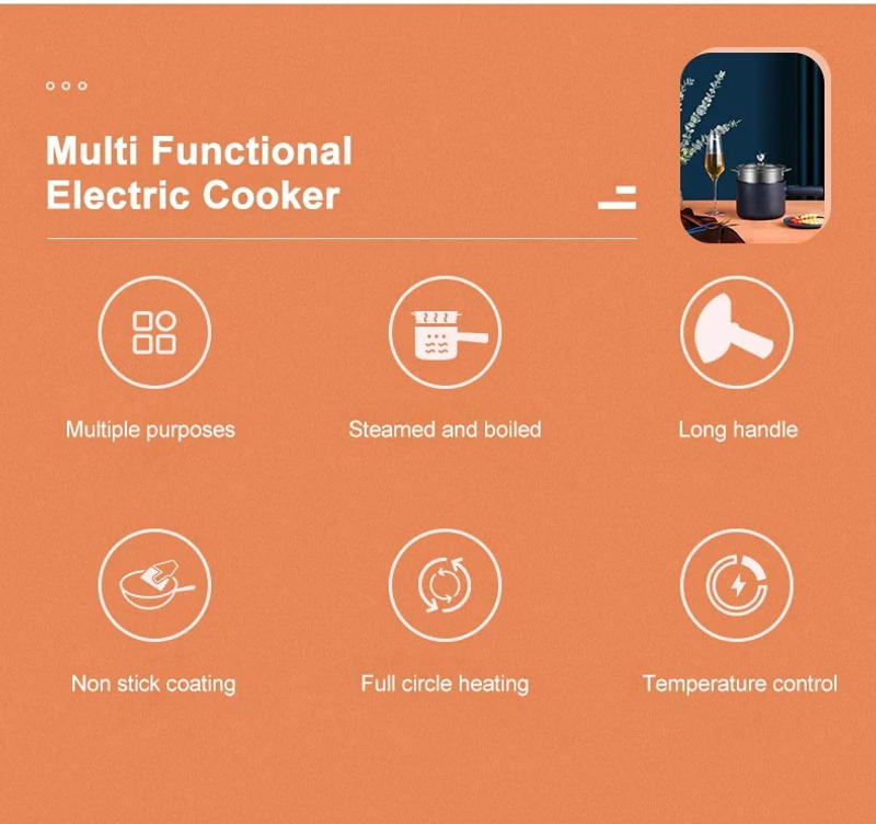 Description Picture 3 of item220V Multifunction Cooker Household Single/Double Layer Hot Pot Electric Rice Cooker Student Dormitory Mini Non-stick Pan Pots