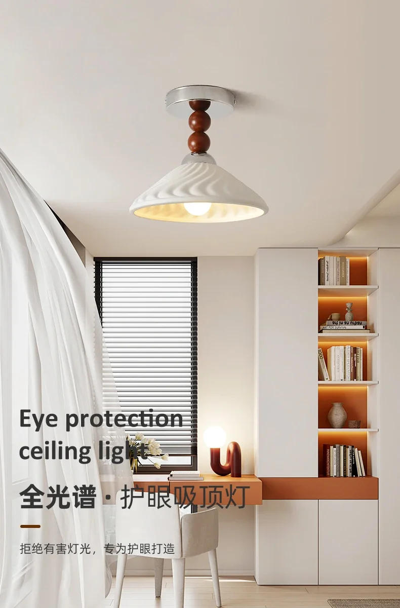 Description Picture 2 of itemAisle light simplemoderncreative white ceramicbalcony corridor ceiling lightNordic entrance entrance foyerlampzyrandole sufitowe