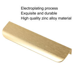 Kitchen Cabinet Door Handles Cupboard Drawer Concealed Finger Edge Pull Aluminum Drawer Knobs Long Furniture Handle Hardware