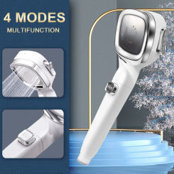 With Switch Water Saving Shower Nozzle Bathroom supplies High Pressure Shower Head 4 Modes Adjustable
