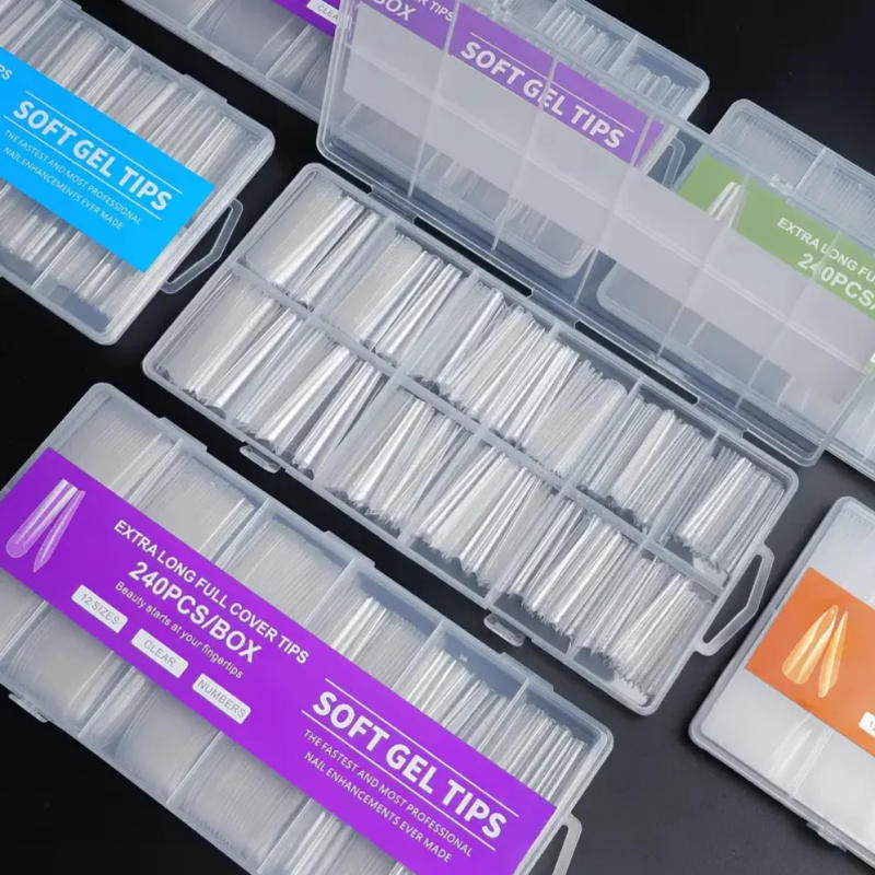 Description Picture 2 of item240Pcs Extra Long C Curve Nail Tips Clear False Nail Tips For Gel Acrylic Press On Nails Professional Home DIY With Box