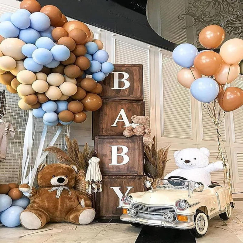 Description Picture 4 of item10/20/30pcs Navy Blue Balloons Skin Brown White Sand Latex Balloon Baby Shower Decor Birthday Party Wedding Decoration Supplies