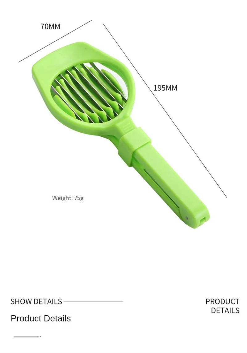 Description Picture 2 of itemStainless Steel Handheld Mushroom Kiwi Divider Tomato Cutter Egg Split Device Multifunction Slicing Mould Egg Slicer