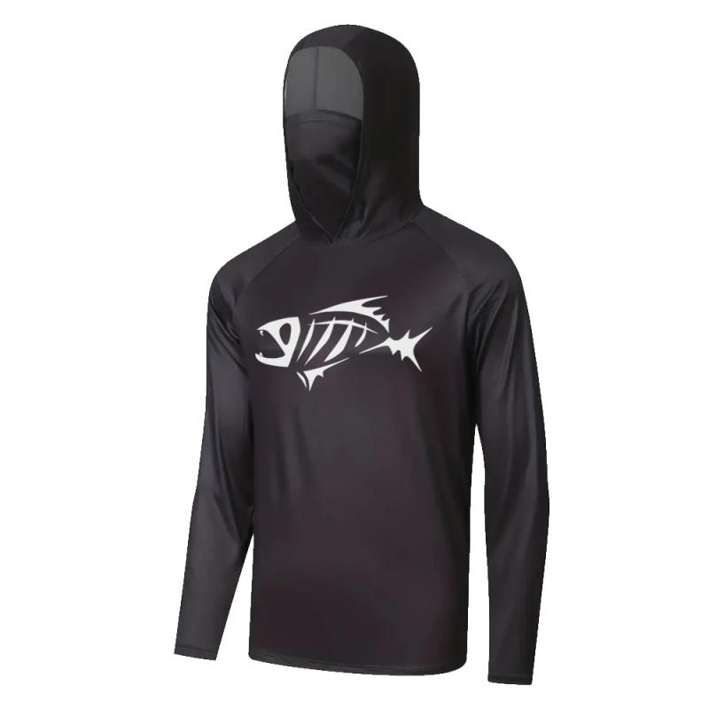 Description Picture 5 of item2024 Summer Performance Fishing Hoodie Mask Uv Protection UPF 50 Long Sleeve T-shirts Men Breathable Angling
