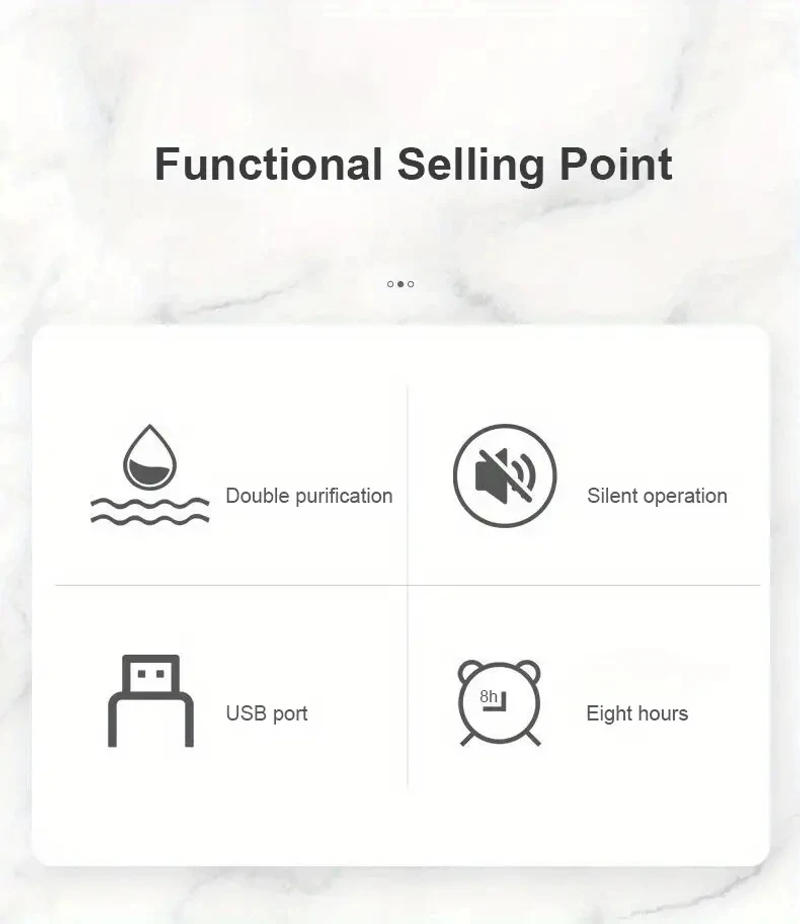 Description Picture 3 of itemSuper Quiet Portable Mist Humidifier For Office, Bedroom, Car, AndTravel - Adjustable Length, No Water Bottle Needed - Enhances