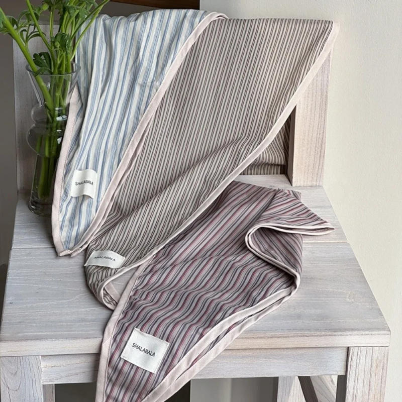 Description Picture 4 of itemVintage Korean Children's Scarf Striped Plaid Triangle Bandana Boys Girls Sweet Waist Scarf Neckerchief