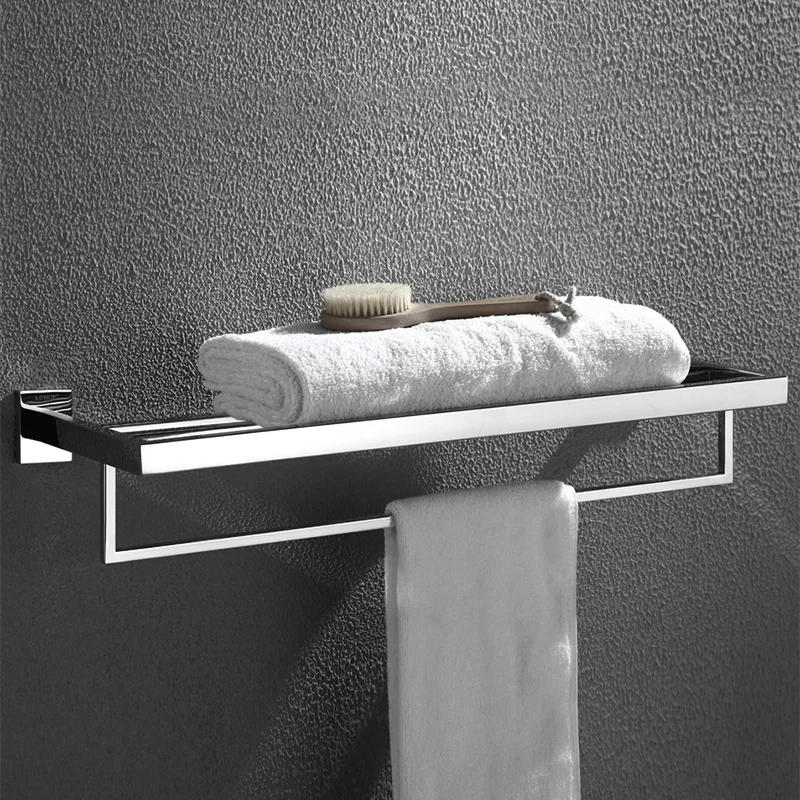 Description Picture 3 of itemChrome Polished Bathroom Hardware Mirror Chrome Polished Towel Rack Toilet Paper Holder Towel Bar Hook Bathroom Accessories