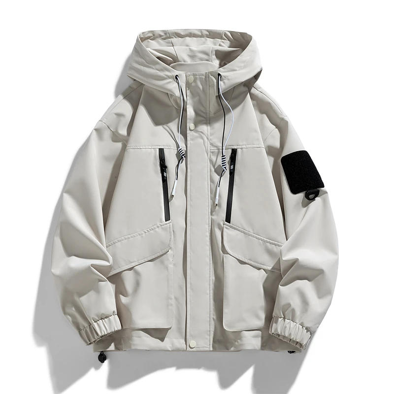 Description Picture 5 of itemMen Jacket Coat Waterproof Trench Hooded Windbreaker Motorcycle Plus Size Oversize Spring Autumn Casual Male Thin Office Loose