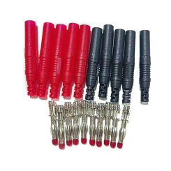 10Pcs/set Straight Insulated Safety 4mm Male Banana Plug Wire Solder DIY Connectors
