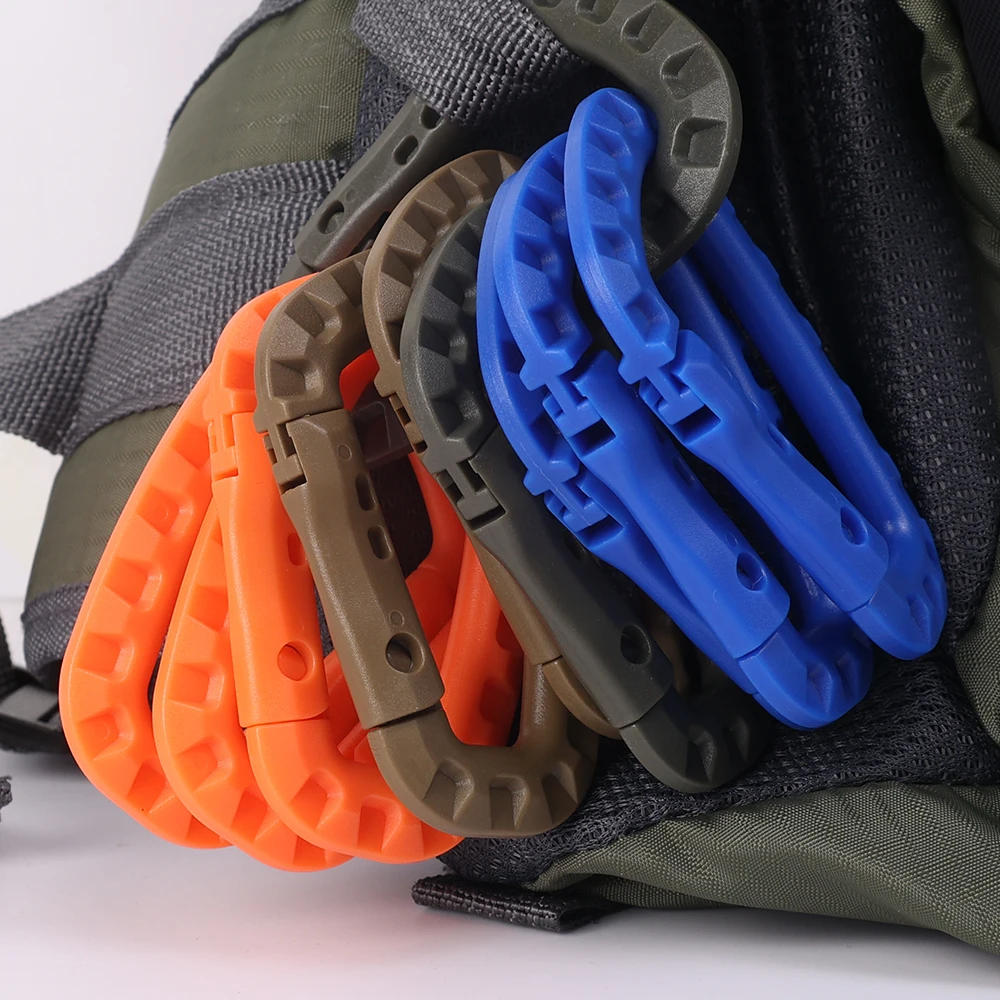Description Picture 5 of item1/5pcs Carabiner Quickdraw Tool Clip Molle Webbing Outdoor Backpack Buckle Snap Lock Camp Climb Bag Tactical Hang Hook Clasp