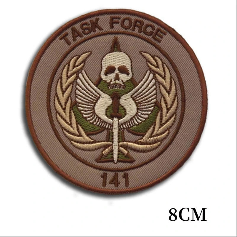 Description Picture 3 of itemTASK FORCE 141 CODE Call of Duty Embroidered Sticker Hook and Loop Patches Tactical Armband Morale Badge on Backpack Skull Patch
