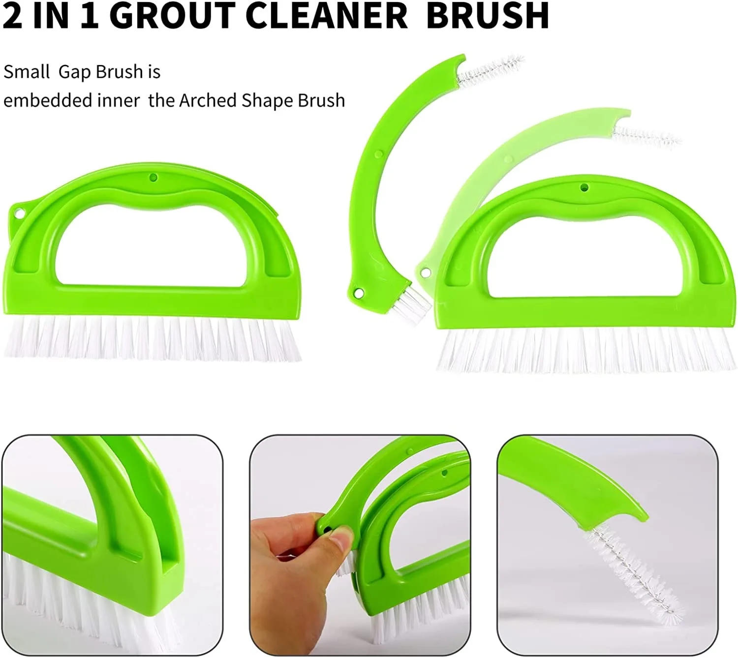 Description Picture 3 of item1/4Pcs Tile Joint Scrub Brush with Handle Perfect for Cleaning Brush Suitable for Window and Door Tracks Stovetops Joints
