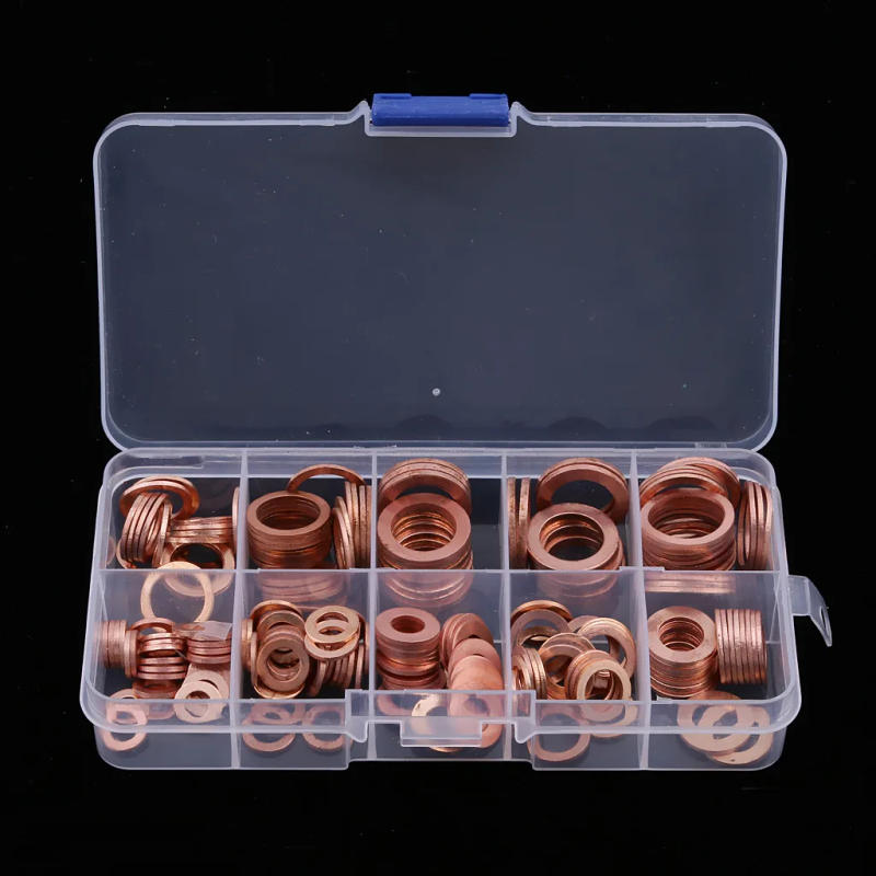 Description Picture 2 of itemCopper Washer Gasket Nut and Bolt Set Flat Ring Seal Assortment Kit with Box //M8/M10/M12/M14 for Sump Plugs