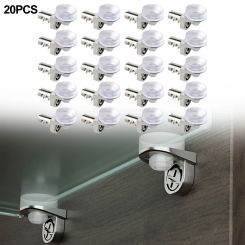 AAAA 20pcsGlassShelfPegs Plate Holder Fixing Clip Bracket Glass Clamp With Suction Cup Zinc Alloy Furniture Hardware