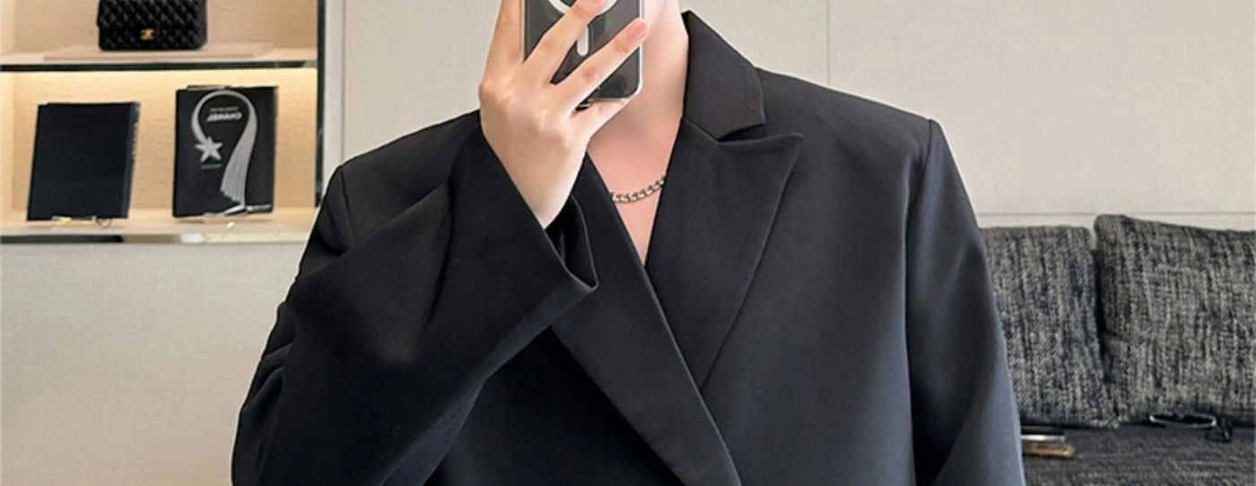 Description Picture 3 of itemLUZHEN Elegant Fashion Korean Double Breasted Short Outerwear Men's 2024 New Trendy Street Handsome Versatile Suit Jacket LZ2951