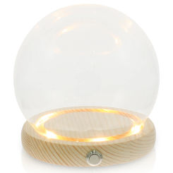 Vase Hand-Made Glass Cover Dome Cloche With Wooden Base Transparent Display Case Decorate Preserved Flower Toddler New