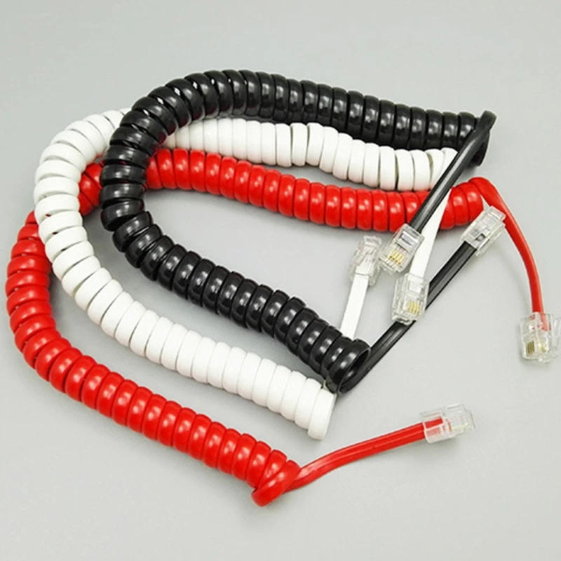 Description Picture 5 of item20CB RJ91 4-Core Landline Telephone Curved Wire Cable 4P4C Phone Handset Handle Line 6Ft/1.85m
