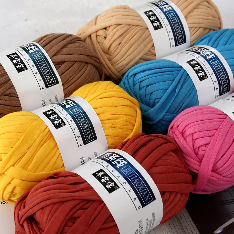 Description Picture 5 of item1PC 100g Thick Cloth Yarn Soft Colored Yarn for Hand Knitting Woven Bag Carpet DIY Hand-knitted Material Cushion Carpet