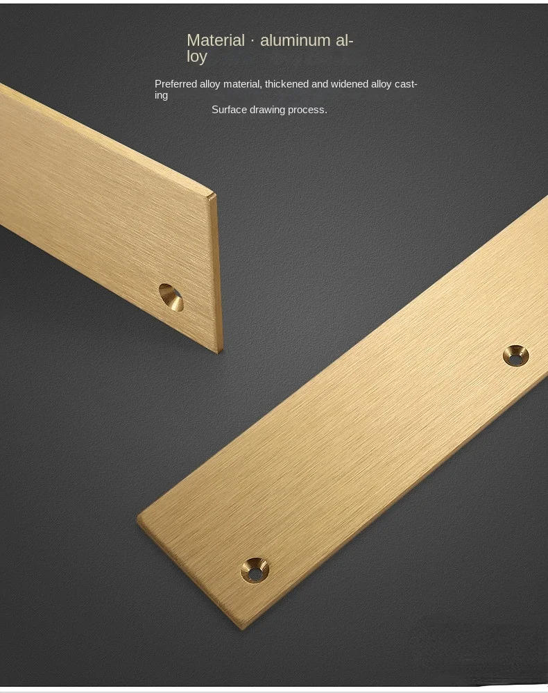 Description Picture 3 of itemBlack Gold Hidden Cabinet Handles Aluminum Alloy Kitchen Cupboard Pulls Drawer Knobs Bedroom Door Furniture Handle Hardware