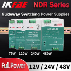 NDR-75 120 240 480 Industrial DIN Rail Switching Power Supply Output 12V 24V 48V Single Output Source Power