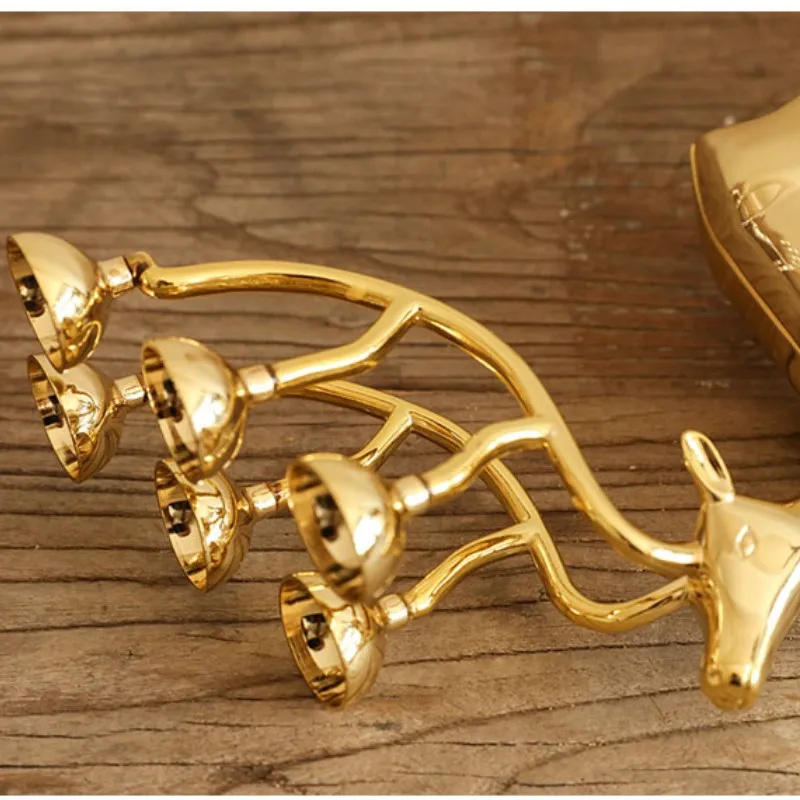Description Picture 4 of itemCreative Silver/Gold plated deer shape metal candle holder candlestick holder, 6-arms candelabra with 6pcs free candles