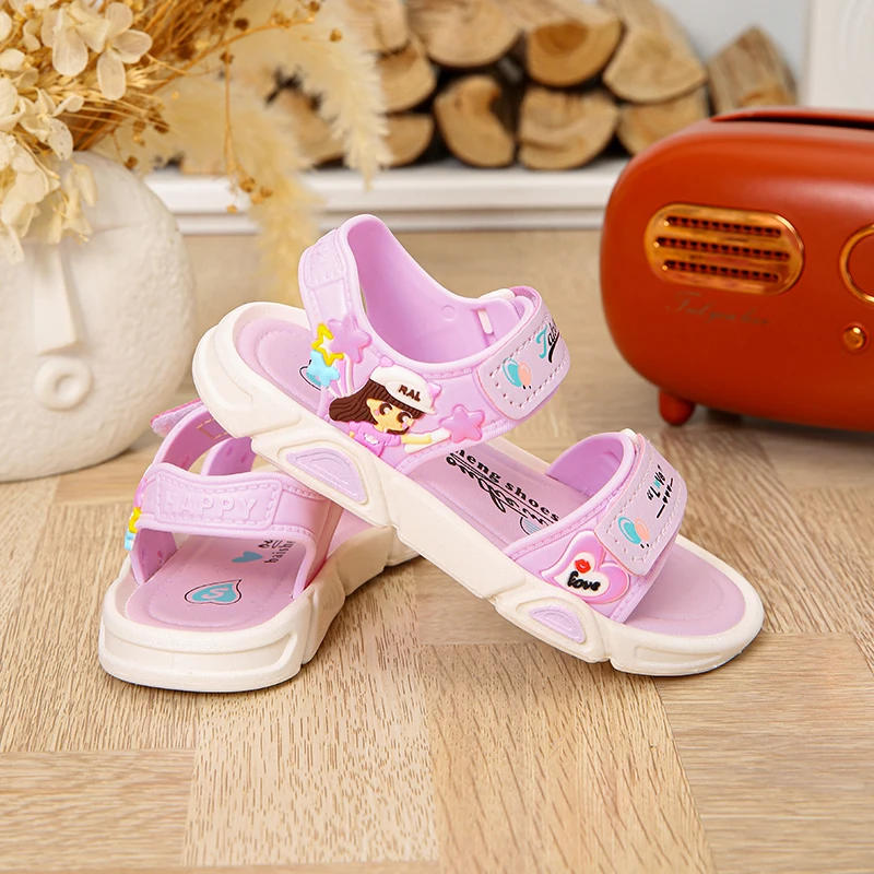 Description Picture 6 of itemTrendy Cute Cartoon Open Toe Sandals For Girls, Breathable Lightweight Wear-resistant Sandals For Spring And Summer