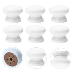 20 Pcs Door Handles Mushroom Household Cabinet Wooden Drawer Pull Pulls for White Knob