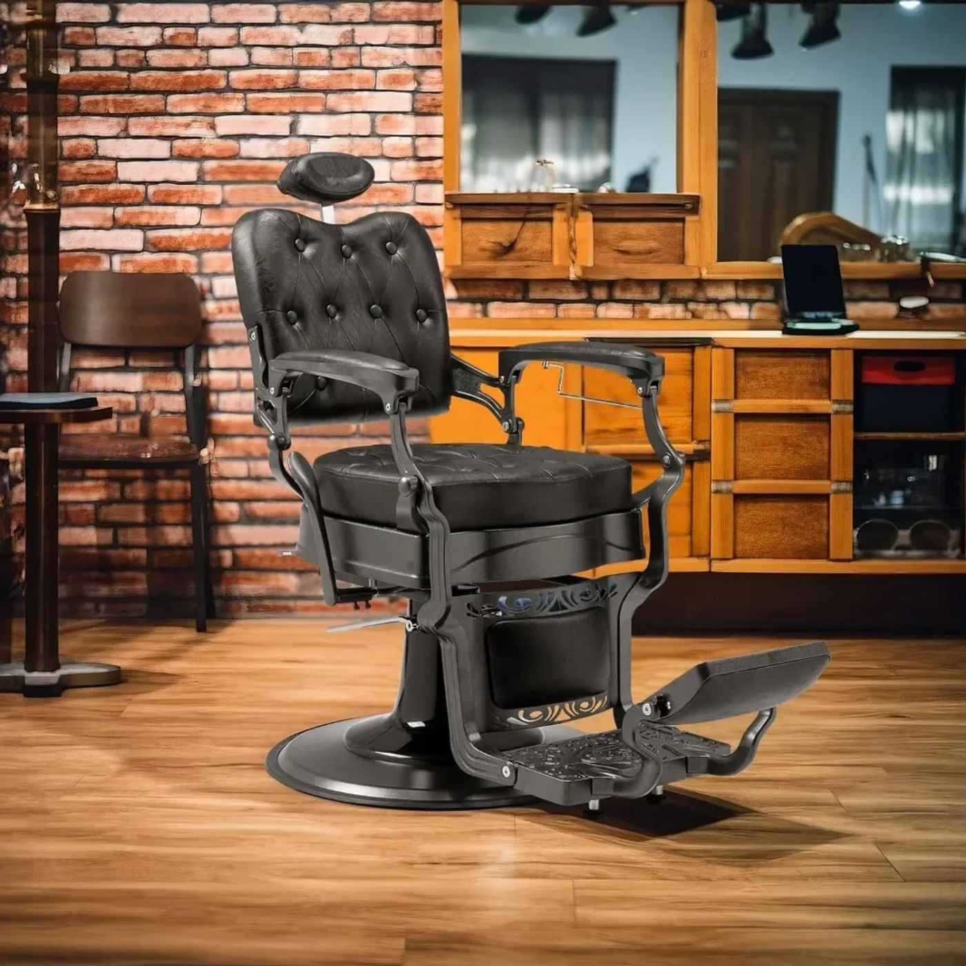 Description Picture 3 of itemHeavy Duty Vintage Recline Barber Chair Hydraulic With Headrest Salon Furniture Professional Salon Beauty Spa Shampoo Equipment