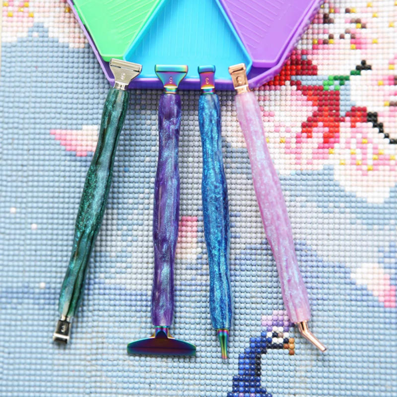 Description Picture 4 of item5D Resin Diamond Painting Pen Thread Metal Replacement Pen Heads Point Drill Pens With Glue Clay DIY Art Crafts Diamond Painting