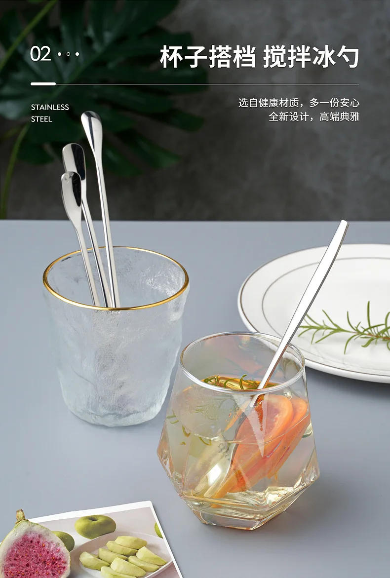 Description Picture 4 of itemJapanese Style Long Handle Mixing Spoon 304 Stainless Steel Coffee Scoop Honey Ice Cream Scoop Bar Bartender Seasoning Ladle