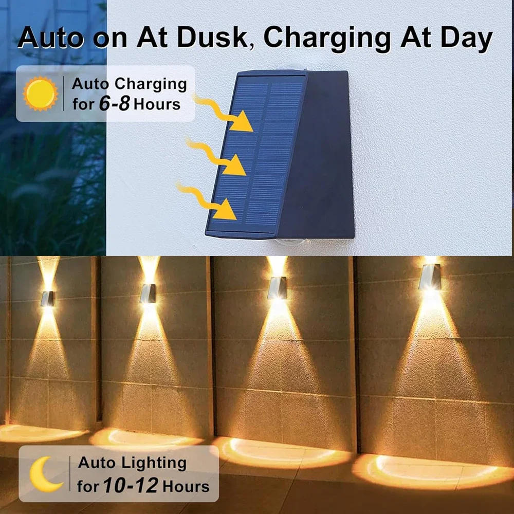 Description Picture 5 of itemSolar Wall Lamp Outdoor Waterproof LED Solar Lights Up And Down Luminous Lighting For Garden Balcony Yard Street Decor Lamps