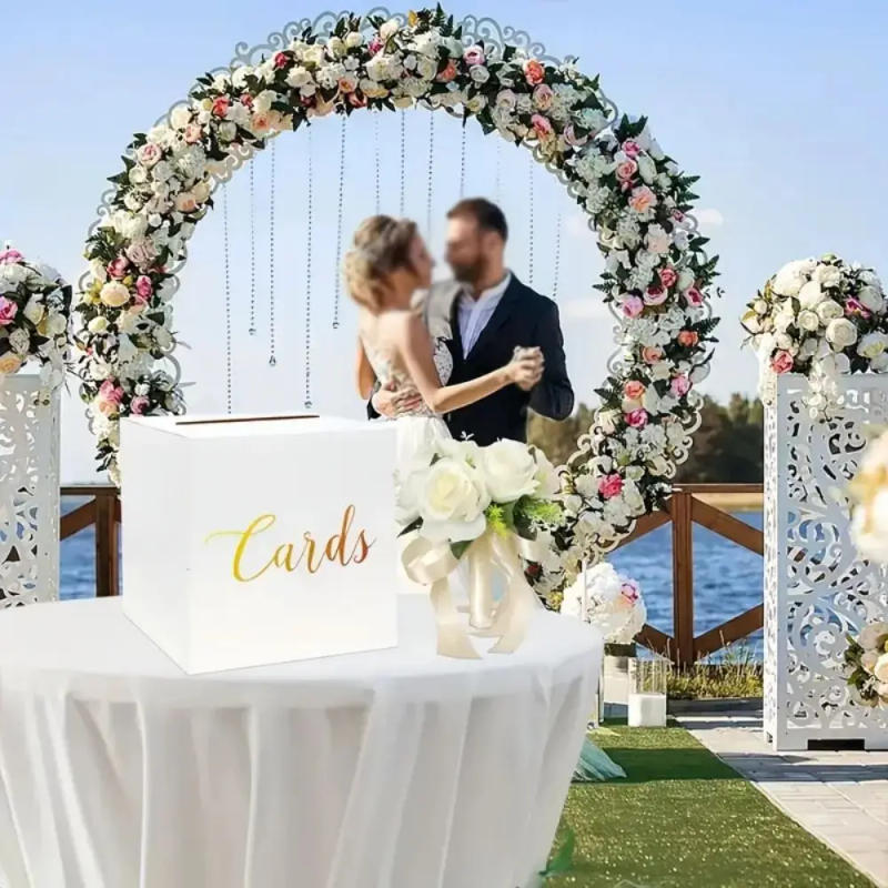 Description Picture 3 of itemWhite Wedding Voting Card Box Cardboard Card Box Reception Envelope Money Card Receiving Box Wedding Birthday Party Decoration