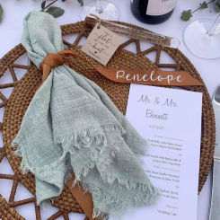 4PCS 42x42cm Cotton Gauze Wedding Napkins,Retro Cotton Cheesecloth Table Decor, Muslin Tea Towels Dinner Table Rustic Decor
