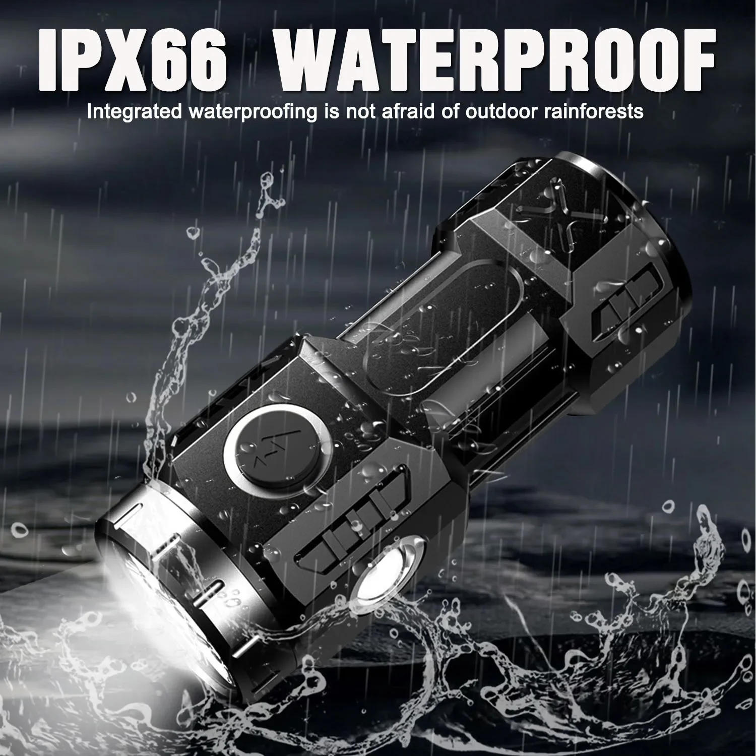 Description Picture 6 of itemMost Powerful 4/6/8*P35 LED Flashlight Portable Mini Flashlights USB Rechargeable Torch with Tail Magnet Waterproof Work Light