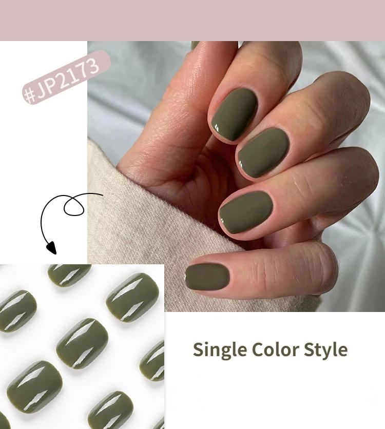 Description Picture 3 of item24Pcs/Set Single Color Glossy False Nails Full Cover Removable Fake Nails Art Faux Acrylic Press on Nail Tools Short Nails Tips