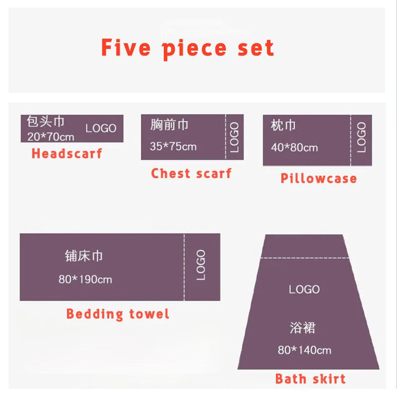 Description Picture 2 of item5pcs SPA Dedicated Towels Thickened Beauty Salon Customized Logo Bath Hair Towel Set Pattern Personalized Bed Towel Your Name