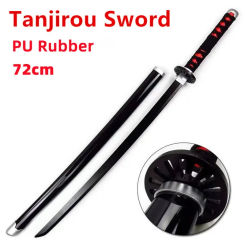Demon Slayer 72cm Kimetsu No Yaiba Original Katana Cosplay Weapon Sword Zenitsu Kyoujurou Tanjiro Swords Toy Safety Rubber Model