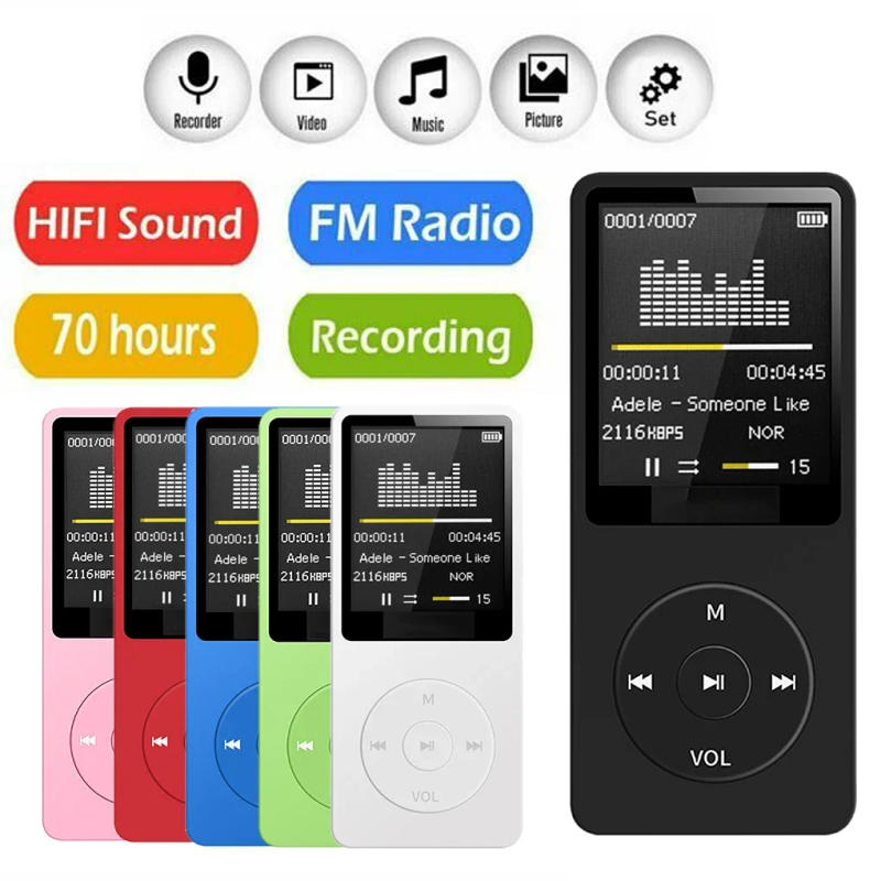 Description Picture 3 of item1.8in Screen MP3 Music Player Audio Player HIFI FM Radio Recording E-Book Multifunction Portable Walkman for Running Walking