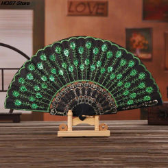 Lace Silk Folding Hand Solid Color Hollow Lace Women Hand Held Flower Fan Folding Wedding Fans Festival Gift Decor Spanish Style